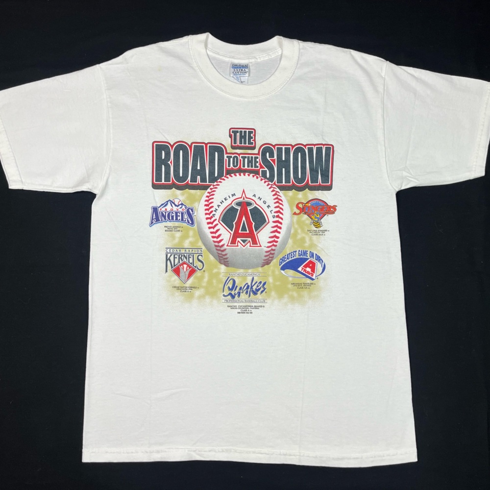 Vtg Anaheim Angels Mens Road To Show T-Shirt Sz Large Y2k Minor League A8